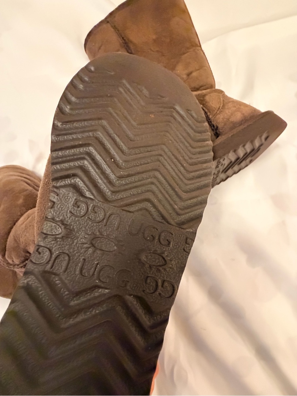 UGG Tall Brown Suede Winter Boots - Picture 7 of 7